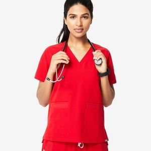 Figs Red Delmas Top XXS